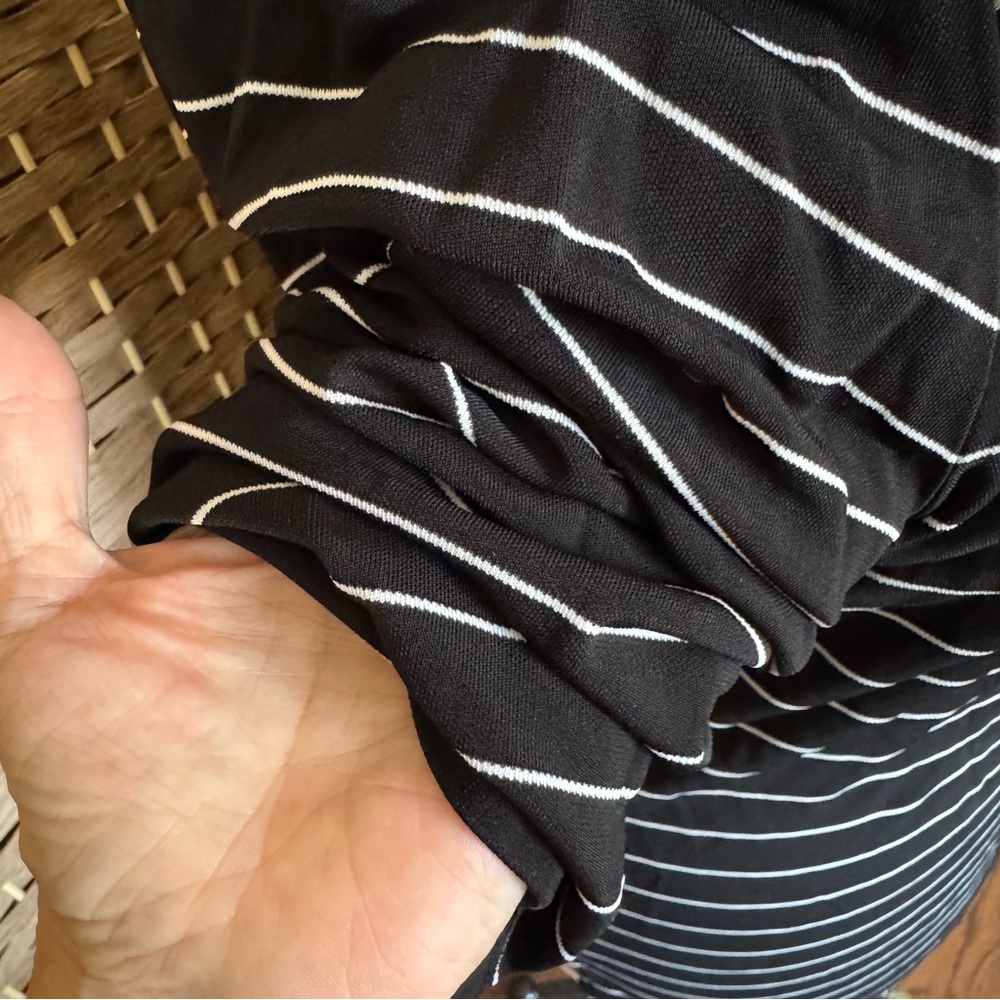 Liz Claiborne Liz & Co black & white stripe top XL - Picture 3 of 9